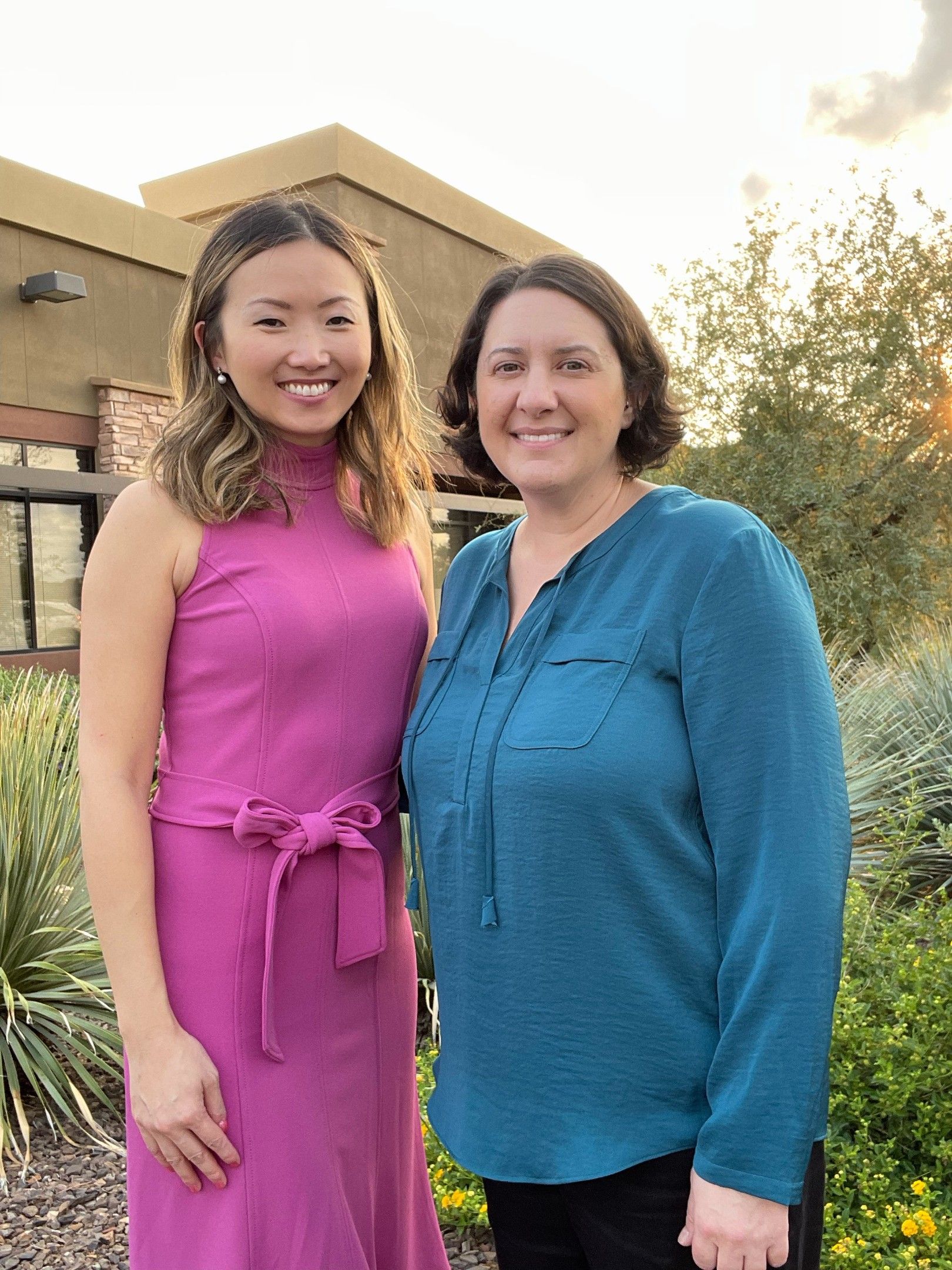 Dr. Jenny Sun standing with Dr. Pruzansky outside